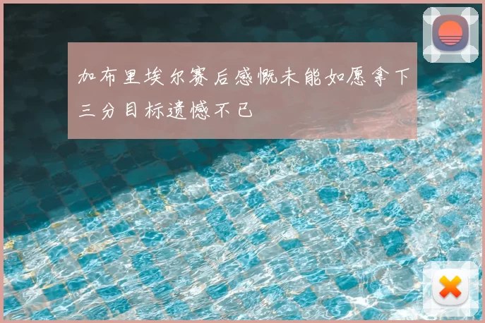 加布里埃尔赛后感慨未能如愿拿下三分目标遗憾不已